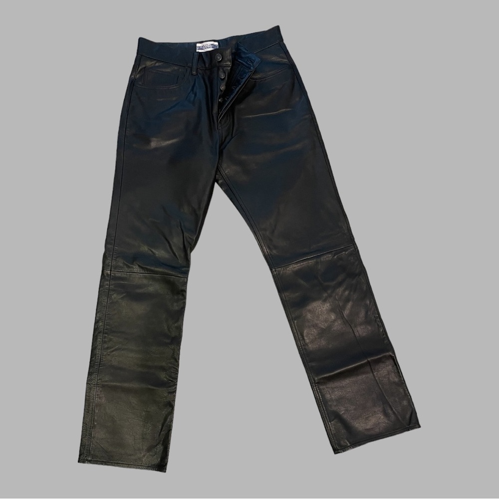 Vintage Gap black leather pants - men’s 31 - 5-pocket - lined